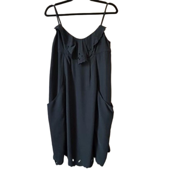 Wilfred Dresses & Skirts - Wilfred Sz 4 100% Silk Black Decorative Slip Dress Party Cocktail By Aritzia